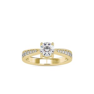 0.83 TCW Round Cut Lab Grown Diamond Engagement Solitaire Ring, 10/14k Solid Gold Bridal Jewelry for Women, Moissanite Ring