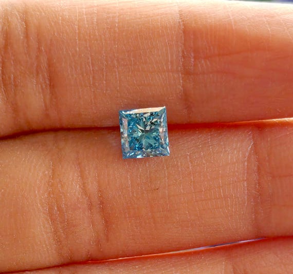 Princess Cut Vivid Blue Lab Grown Diamond 1.00 CT IGI Certified | Loose Diamond for Engagement Ring | CVD Diamond | Custom Ring Stone
