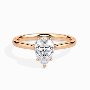 2 Carats Pear Cut Lab Grown Diamond Solitaire Engagement Ring, Wedding Jewelry, IGI Certified 0.50 - 4 carats Diamonds - Birthday Gift
