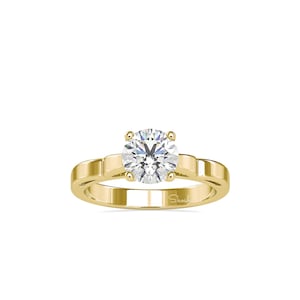 IGI Certified 1.20 CTW Round Cut Lab Grown Diamond Engagement Solitaire Ring, 10/14k Gold Vintage Bridal Jewelry for Women, Moissanite Ring