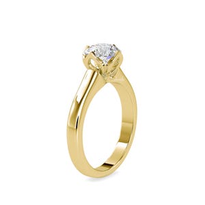 1 CTW Round Cut Lab Grown Diamond Engagement Solitaire Ring, 10/14k Solid Gold Bridal Jewelry for Women, Moissanite Ring