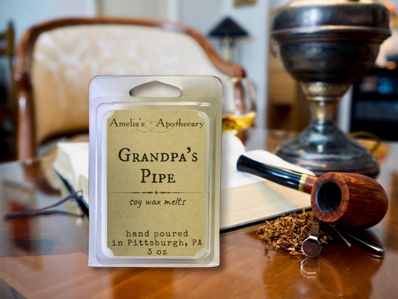Grandpas Pipe Wax Melts, Pipe Tobacco Wax Melt, Custom Blend Fragrance