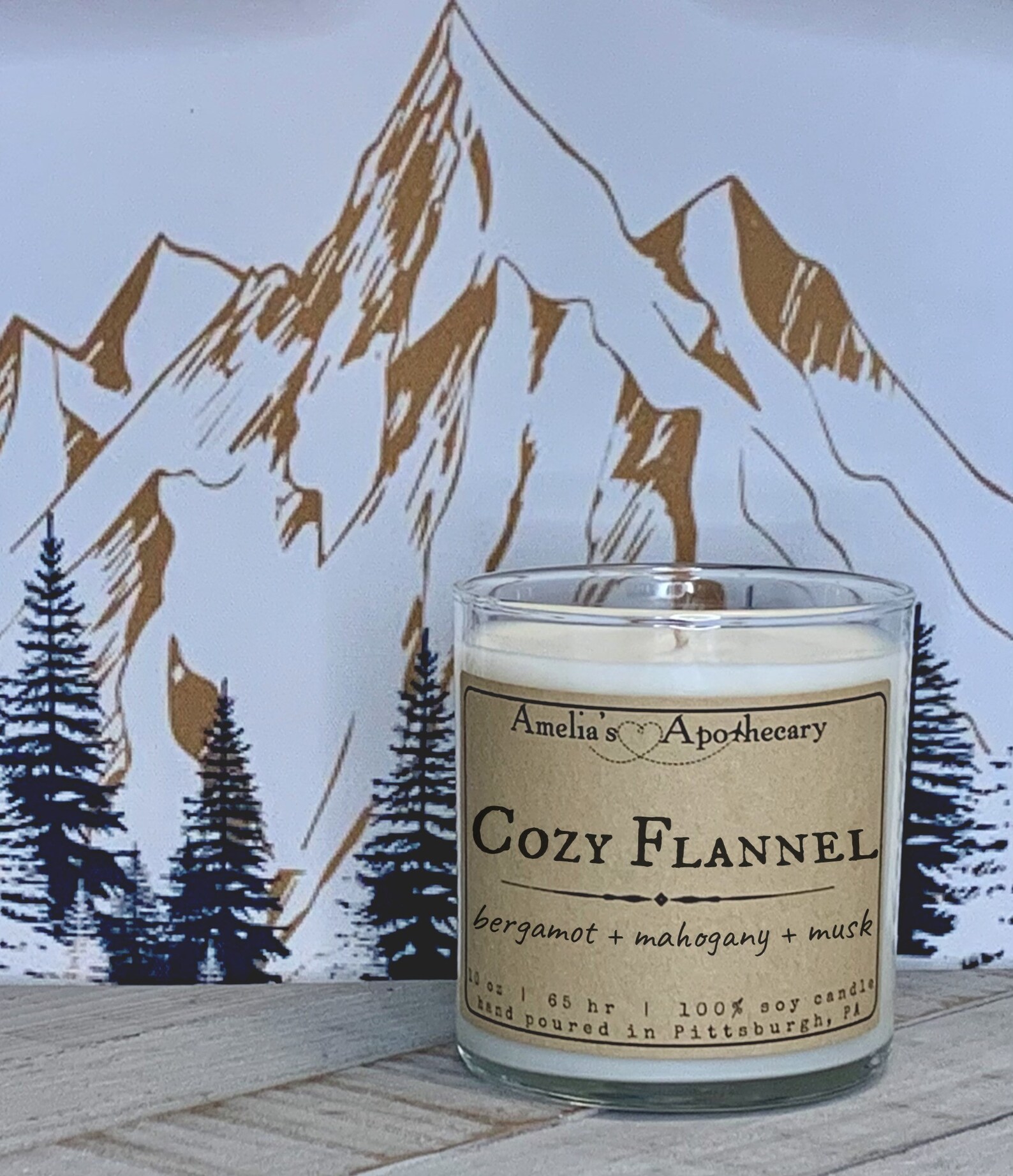 Cozy Flannel Candle Flannel Scent 100 Soy Wax 10 oz Etsy