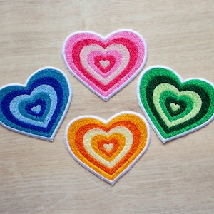 Funky retro heart patch - 4 colours available!