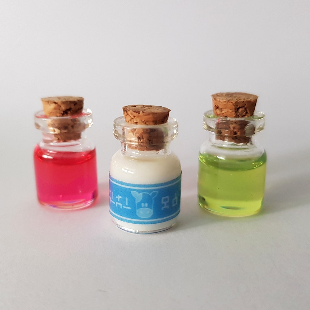 Bottles the Legend of Zelda Miniatures Red Potion Green Milk Lon Lon Etsy