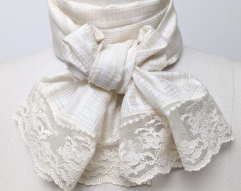 Ivory Checked Silk Necktie