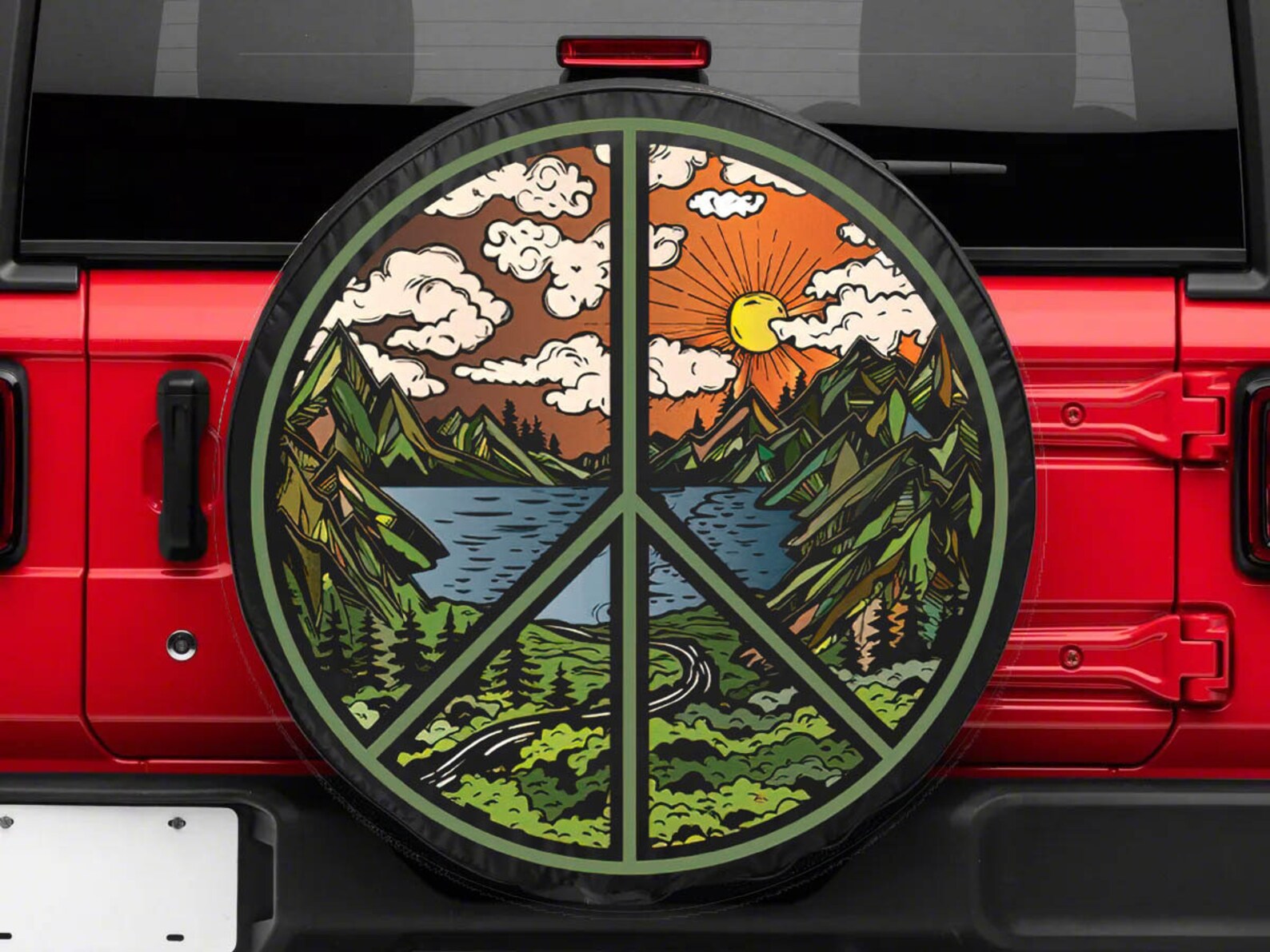 Hippie Soul Peace Sign Spare Tire Cover Hippie Vibes Gift Etsy