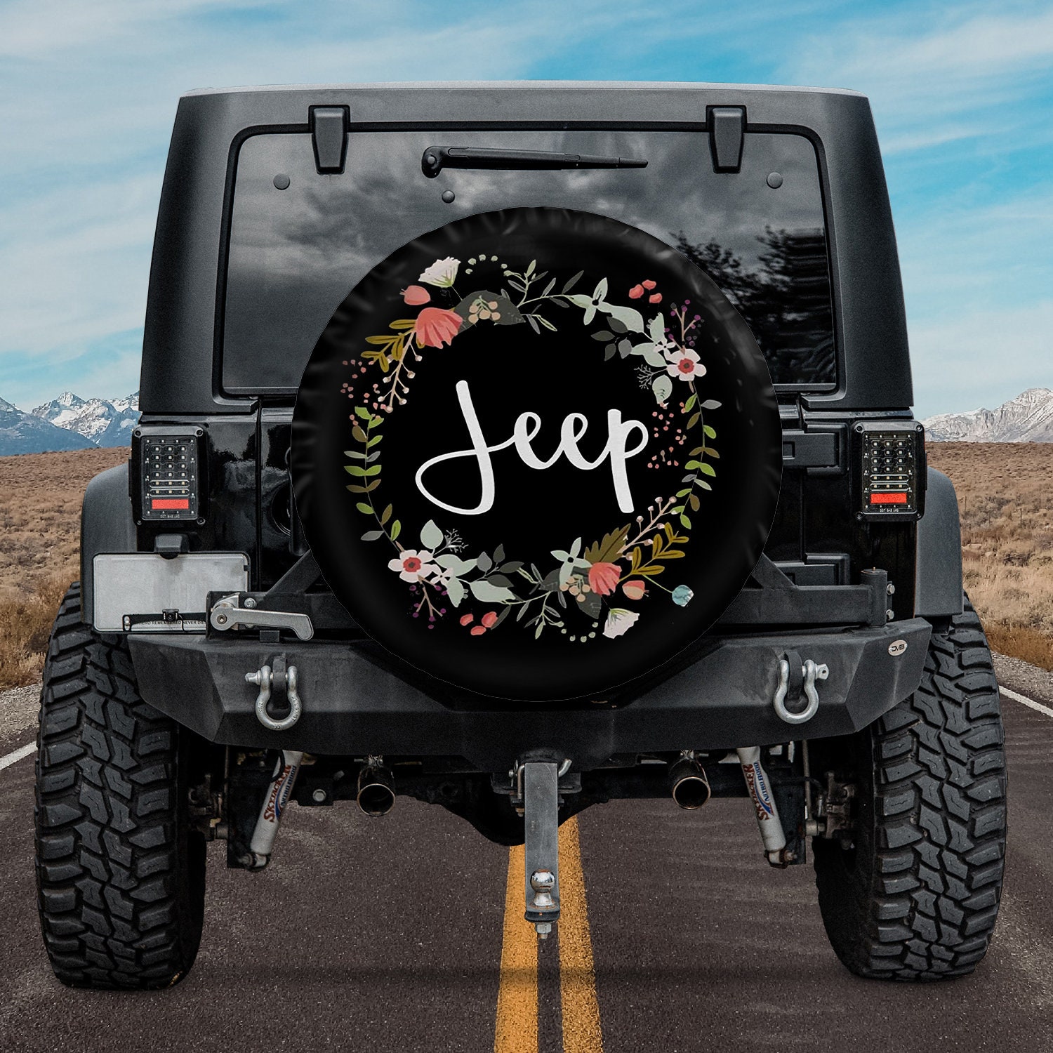 Vintage Jeep Flower Halloween Gift Spare Tire Cover for Car Etsy UK