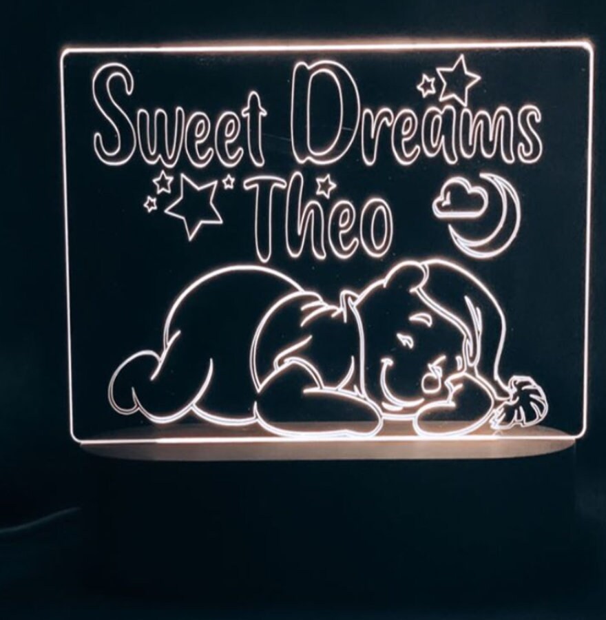 Personalised Night Light Childrens Night Light Custom Night Light Etsy