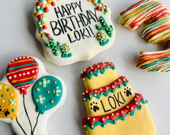 Fiesta Birthday Gourmet Dog Treats |  Birthday Dog Treats | Organic Dog Treats | All Natural Dog Cookies | Dog Treat Box | Healthy Treats