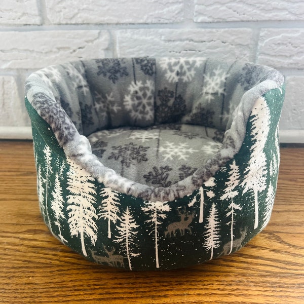 Reindeer Forrest Cuddle Cup | Rat Bed | Chinchilla Bed | Bearded Dragon Bed | Guinea Pig Bed | Small Animal Bed | Ferret Bed | Fleece Bed