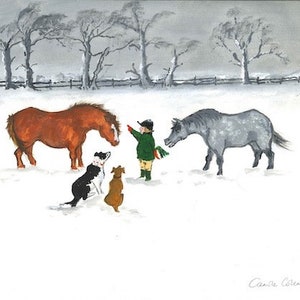 New! Horse and Dog Themed Christmas Card