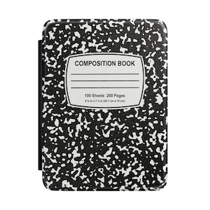 Composition Notebook Pattern Kindle Case | Marble Black White Cover
