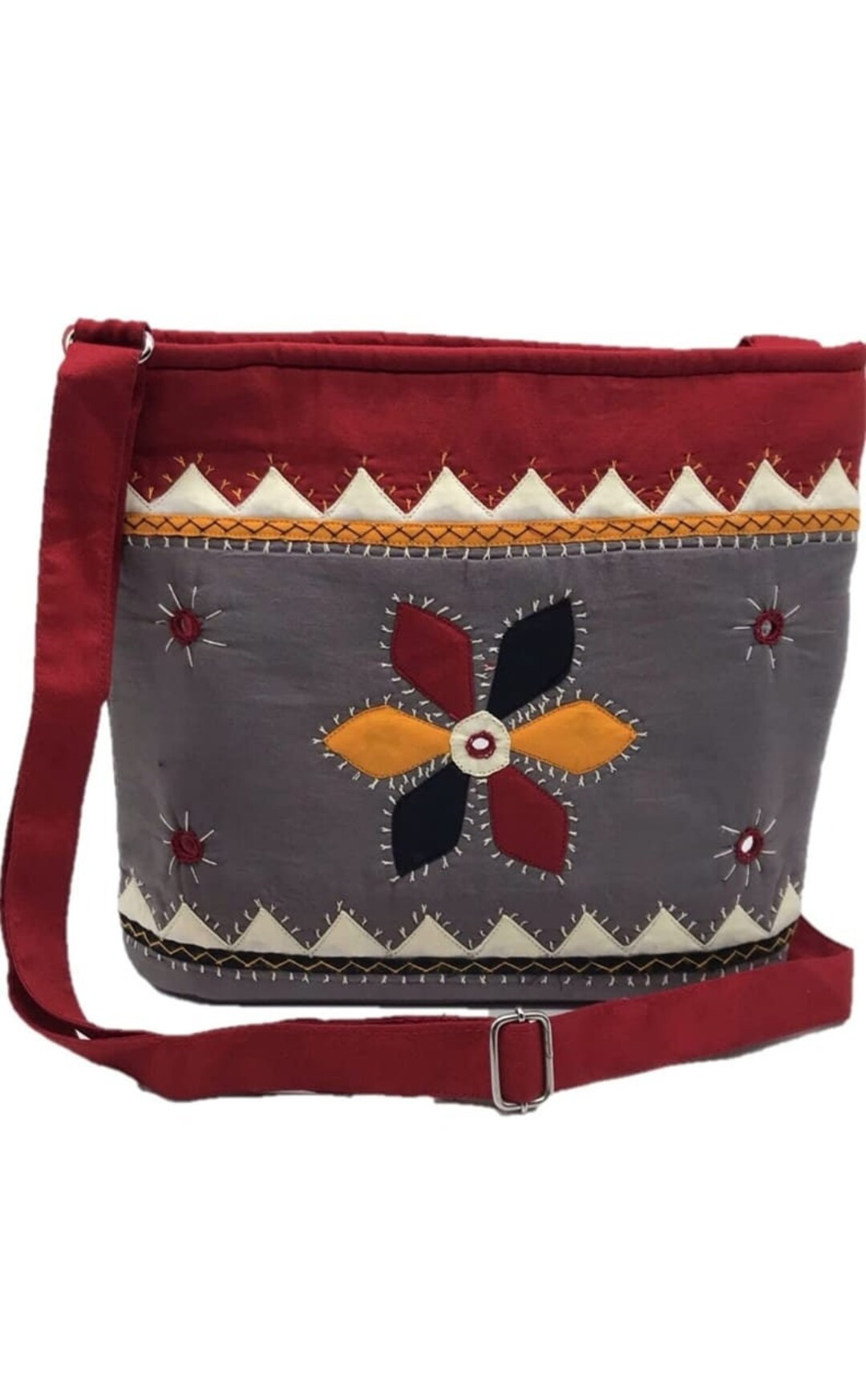 Fabric top sling bag