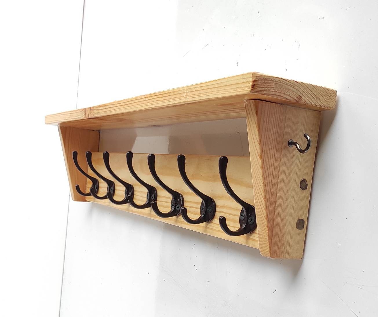 Pine Coat Rack With Shelf Wooden oat Rack With Storage Wood Entryway Coat Hooks Coat Hook for Hallway Utility Room or Bathroom. Etsy