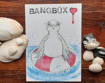 Postcard saying card "BANGBÜX" greeting card A6 Low German