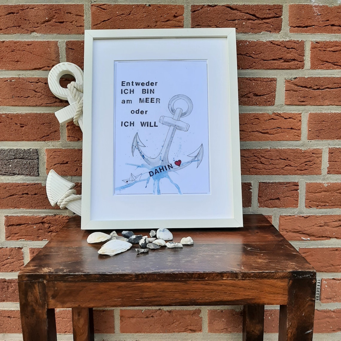 Kunstdruck Poster Anker Spruch Maritimer Druck Deko Bild A4