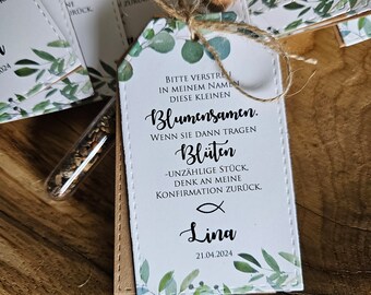 10x GASTGESCHENK Hochzeit Taufe Kommunion Vintage - Boho | personalisiert | Gastgeschenke | Blumensamen | Hochzeitsgastgeschenk