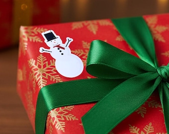 Snowman Sticker, Winter Decal, Christmas Stickers, Holiday Decor, Water Bottle Stickers, Stocking Stuffer, Christmas Wrapping, Small Gift