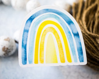 Ukraine Bumper Sticker, Blue And Yellow Rainbow Sticker, Peace Sticker, Ukrainian Color Decal, Ukrainian Sticker,Stop War Sticker,Solidarity