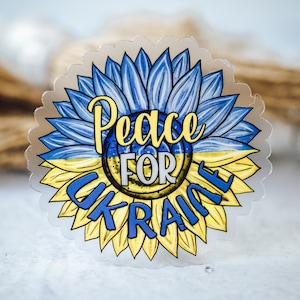 Adesivo Pace per l'Ucraina, Adesivo Girasole Ucraina, Etichetta Colori Ucraina, Supporto con Decalcomania Ucraina, Adesivo Anti Guerra, Etichetta Pace, Stop War