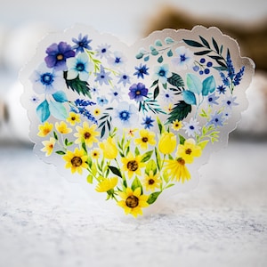 Pegatina de Ucrania, pegatina de la bandera de Ucrania, pegatina de apoyo a Ucrania para coche, apoyo a Ucrania, pegatina azul y amarilla, pegatina de girasoles de Ucrania