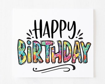 Happy Birthday Card, Birthday Card, 5" x 7" Celebration Card, White Envelope Included, Party Card, Birthday Celebration