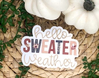 Autumn Stickers, Sweater Weather Sticker, Vinyl Sticker, Fall Sticker, Weatherproof Sticker, Notebook Sticker, Car Accessories,Journal Label
