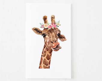 Giraffe Greeting Card, Animal Thank You Card, Blank Note Paper Card, Enveloped Appreciation Card, Birthday Gift, Gratitude Card, Thanks Card