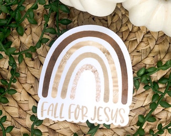 Fall For Jesus Clear Sticker, Fall Car Sticker, Vinyl Sticker, Christian Car Decal, Die Cut Sticker, Jesus Sticker, Religious Label