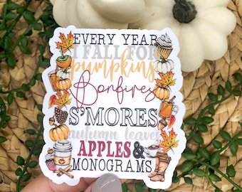 Thanksgiving Sticker, Fall Sticker, Autumn Leaf Decal, Vinyl Sticker For Tumblers, Water Bottle Label, Laptop Sticker, Window Decal, Journal
