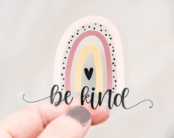 Be Kind Sticker, Rainbow Decal, Positive Quotes, Colorful Sticker, Laptop Decal, Waterproof Sticker, Water Bottle Sticker, Encouraging Decal