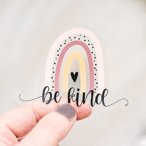 Be Kind Sticker, Rainbow Decal, Positive Quotes, Colorful Sticker, Laptop Decal, Waterproof Sticker, Water Bottle Sticker, Encouraging Decal