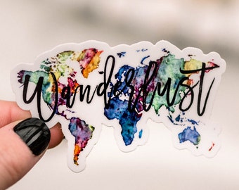 Wanderlust Decal Planner Pack Of 50, Vision Board Vinyl Stickers, Die Cut Laptop Decal, Cute Vinyl Stickers Pack, Scrapbooks Gift