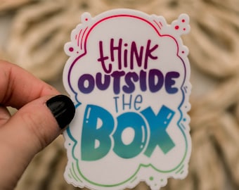 Vision Board Sticker, Think Outside The Box, Encouraging Stickers, Think Big Sticker, Bumper Sticker, Sticker Gift, Vision Sticker, Laptop