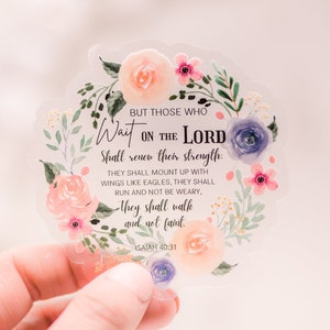 But Those Who Wait On The Lord Shall Renew Their Strength Sticker, Christian Sticker, Bible Decal, Faith Sticker