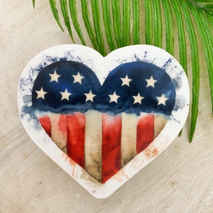 4. Juli Aufkleber, Aufkleber mit der amerikanischen Flagge, Aufkleber mit der amerikanischen Flagge, Aufkleber mit der amerikanischen Flagge, USA Herzaufkleber, Aufkleber für die Wasserflasche