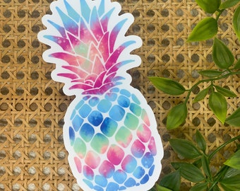 Pineapple Car Decal, Girly Sticker, Multicolored Decal, Car Accessories, Turquoise Sticker, Bumper Decal, Window Decal, Water Bottle Sticker