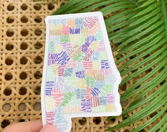 Alabama Sticker, Alabama Car Decal, USA State Label, Alabama Labor Day, Travel Label, Waterproof Decal, Vinyl Car Sticker, Patriotic Sticker