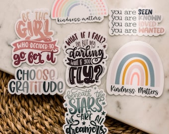 Wholesale Stickers Pack, Bulk Of 50 Stickers, Planner Stickers, Girly Labels, Girl Power Decals, Rainbow Stickers, Motivational Quote Labels