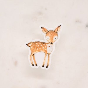 Sticker cerf, mini étiquette cerf, sticker animal mignon, autocollant animal de la forêt, étiquette de chambre d'enfant, autocollant forêt, sticker imperméable à l'eau, étiquette d'ordinateur portable