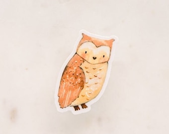 Cute Owl Sticker, Mini Animal Label, Woodland Animal Decal, Girly Sticker, Little Forest Animal Decal, Nature Sticker, Wildlife Label