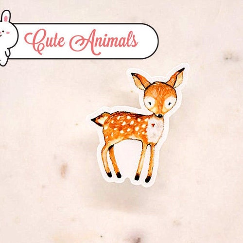 Deer Sticker Mini Deer Label Cute Animal Decal Forest - Etsy