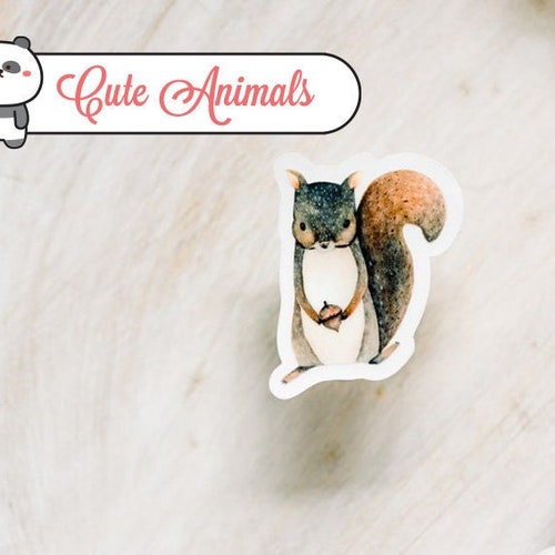 Squirrel stickers for Hydroflask Floral Stickers Laptop Etsy