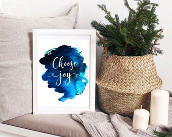 Choose Joy Inspirational Quote Poster, Joy Wall Art Print, Aesthetic Room Decor, Canvas Printed Poster, Dorm Room Decor, Gift For Her Room