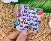 She opens her mouth with wisdom, ,Faith Sticker, Christian Sticker, Christian quotes, Die Cut Sticker, Religious Sticker