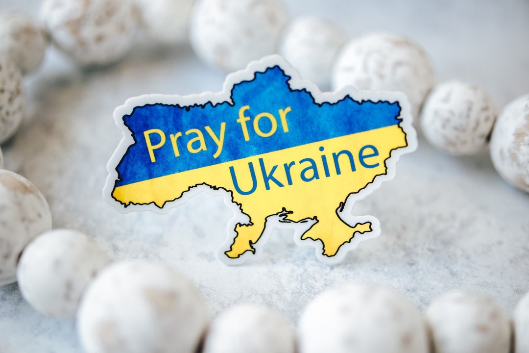 Pray for Ukraine Sticker, Ukraine Map Decal, Stop War Stickers, Anti