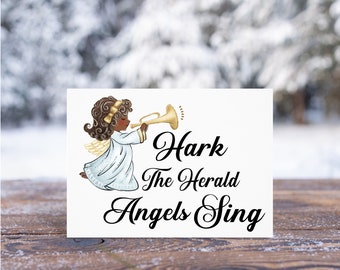 Hark The Herald Card, Printed Christmas Appreciation Card, Blank Assorted Card, Thank You Winter Card, Enveloped Winter Gift Card