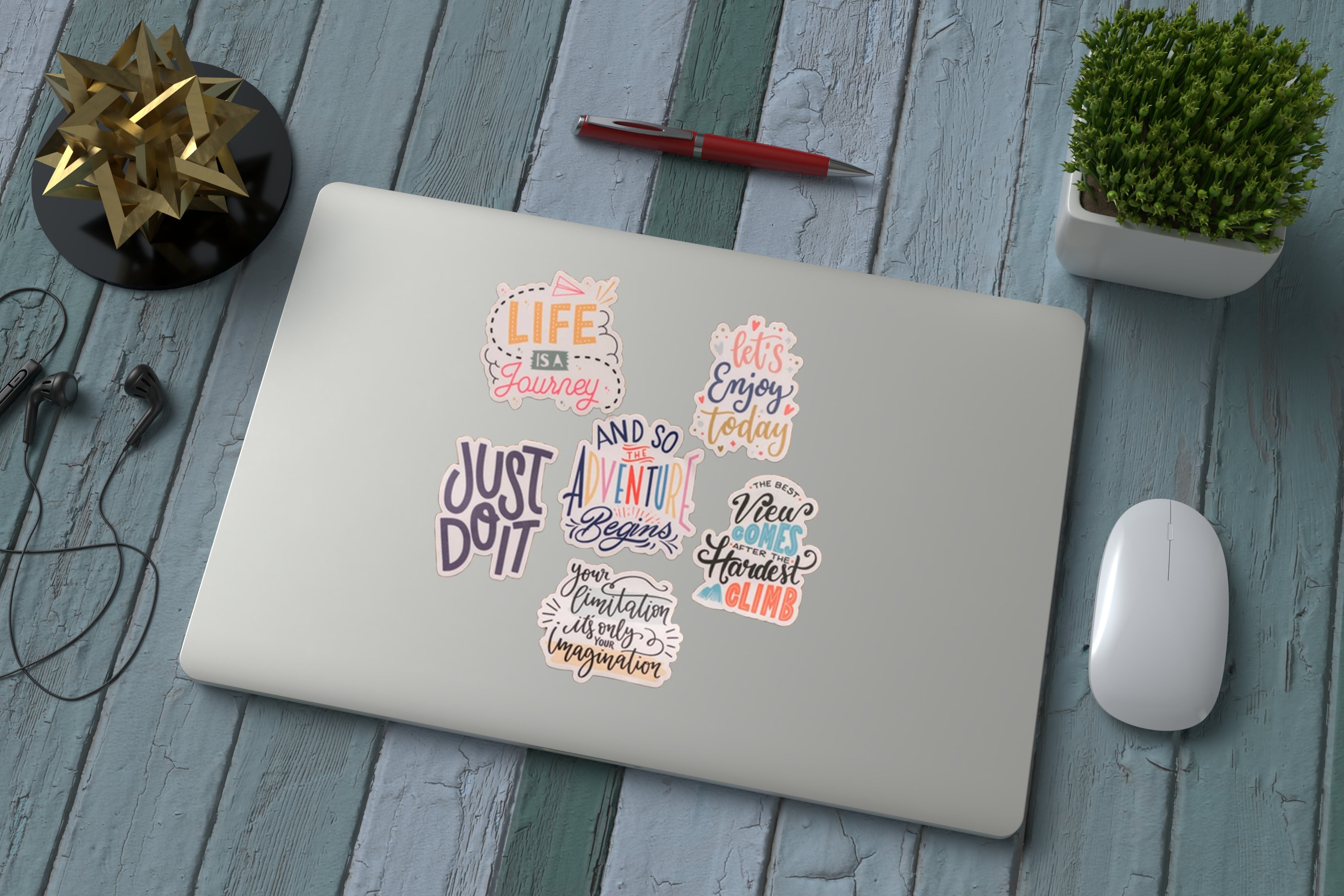 50 Decals Pack, Let's Enjoy Today Decal, Wholesale Stickers, Laptop Vinyl  Sticker, Water Bottle Decal, Die Cut Sticker, Waterproof Sticker