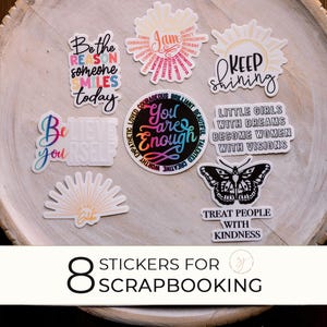 Encouraging Vinyl Sticker Pack: Kindness, Self-Care, Mindfulness (8 Labels)